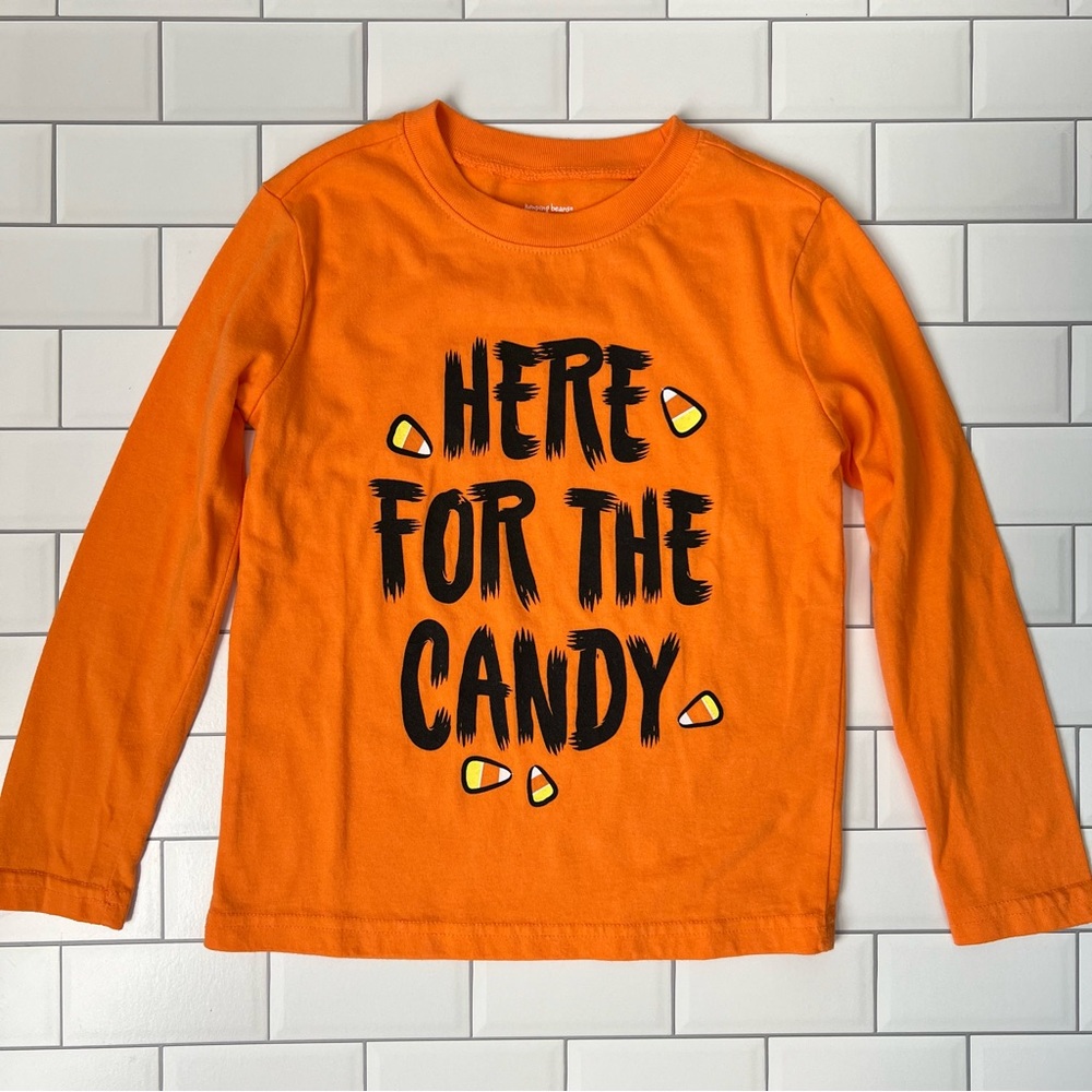 4 🧡🖤 Halloween Jumping Beans Softest Tee Orange Here For The Candy Excellent